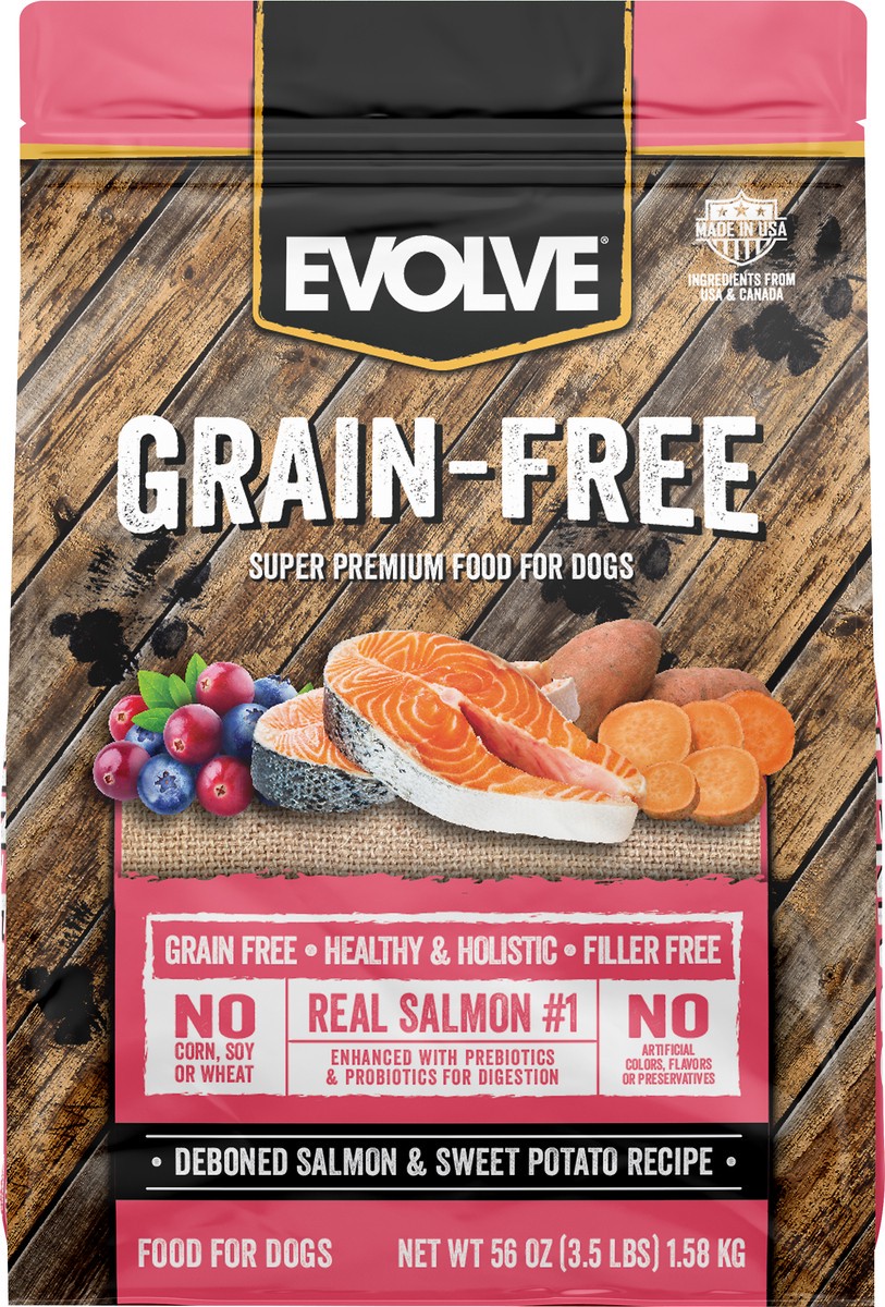 slide 2 of 2, Evolve® dog food, deboned salmon and sweet potato, 3.5 lb