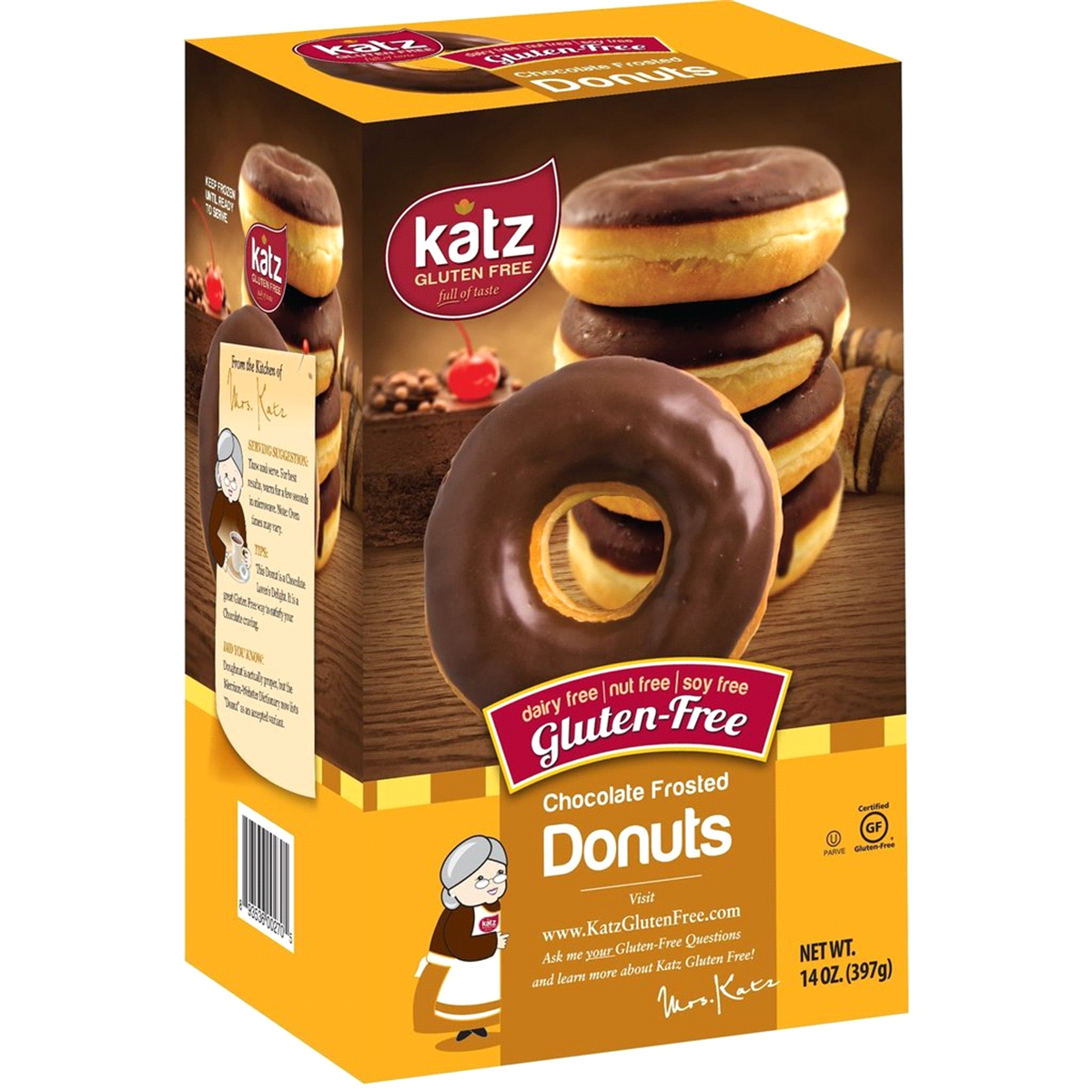 slide 1 of 1, Katz® gluten free chocolate frosted donuts, 11.3 oz
