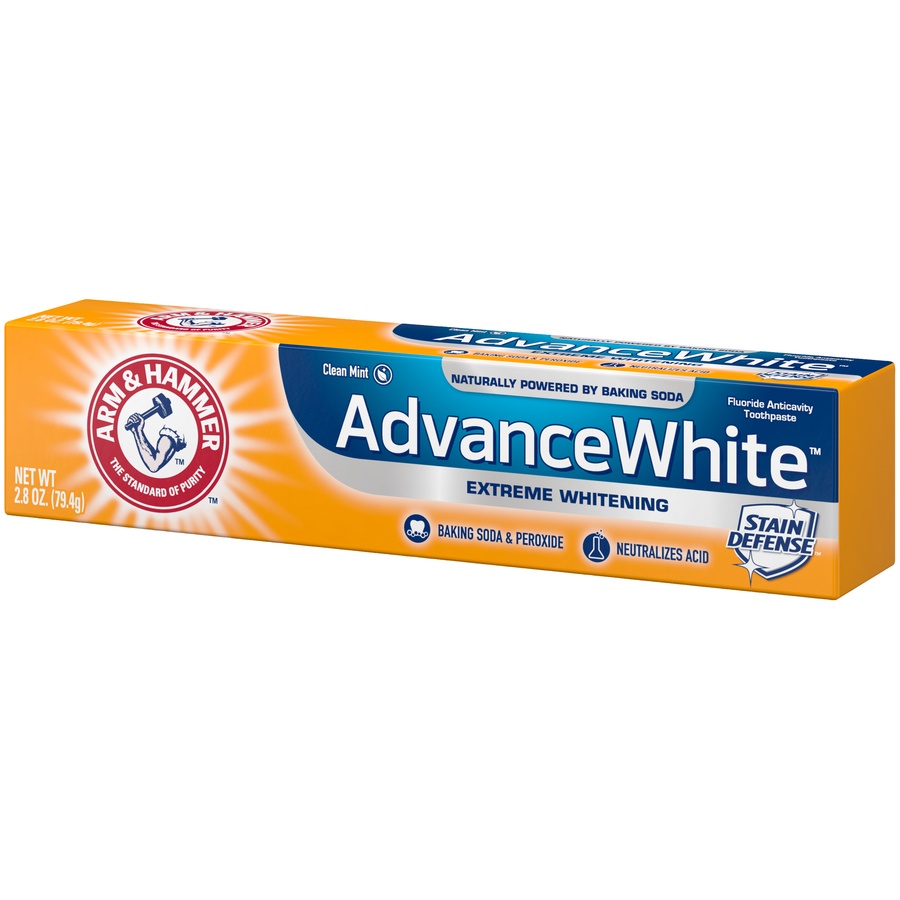 slide 3 of 4, ARM & HAMMER Advance White Extreme Whitening Baking Soda & Peroxide Trial Size Toothpaste, 0.9 oz