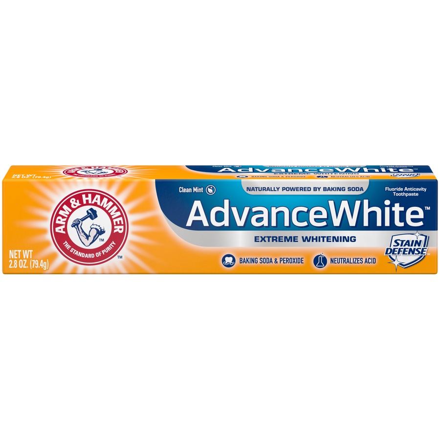 slide 1 of 4, ARM & HAMMER Advance White Extreme Whitening Baking Soda & Peroxide Trial Size Toothpaste, 0.9 oz