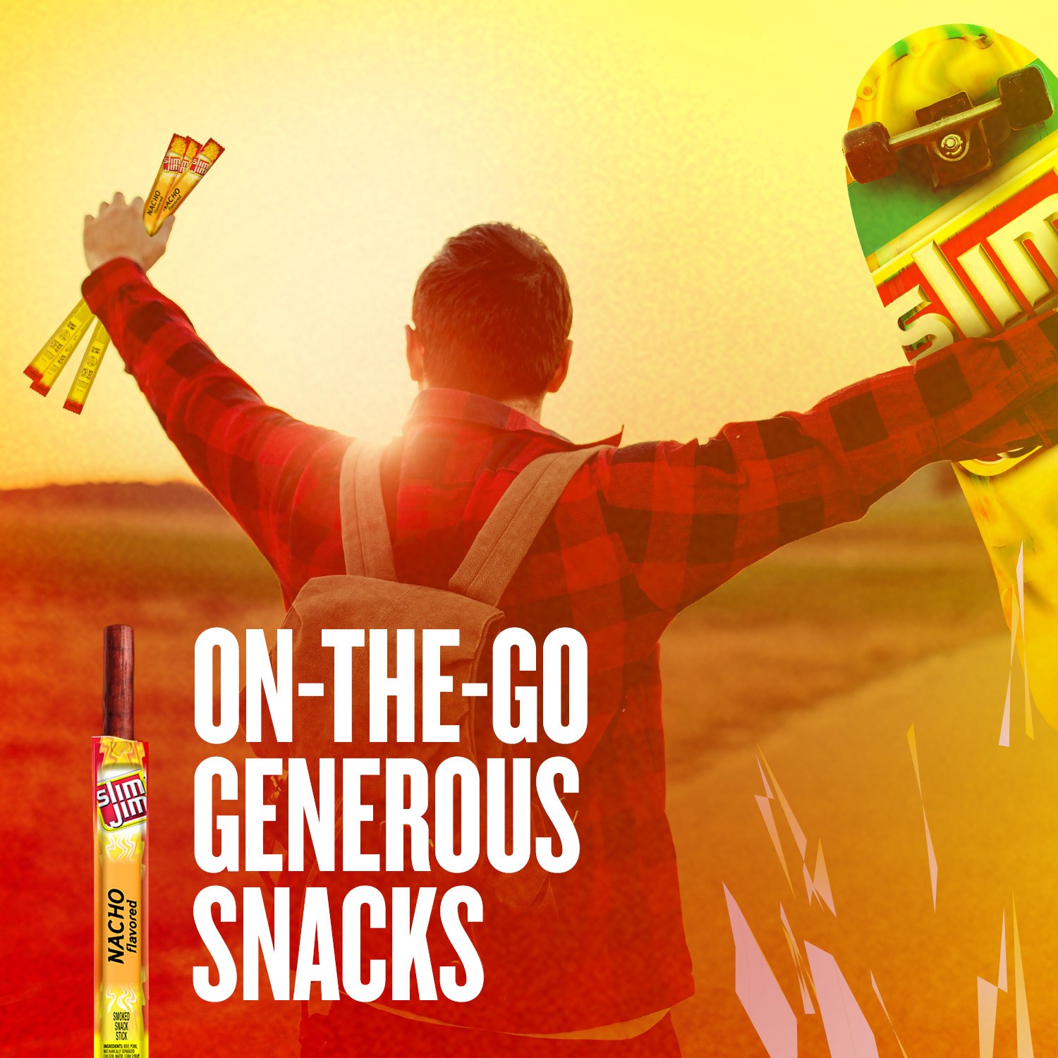 slide 4 of 5, Slim Jim Giant Slim Smoked Nacho Flavored Snack Stick 0.97 oz, 0.97 oz