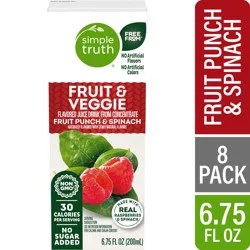 Simple Truth Raspberry & Spinach Kids Juice Boxes - 8 ct