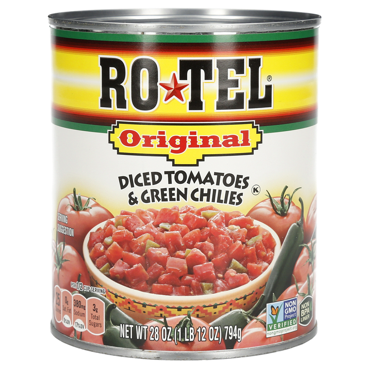 slide 1 of 4, Rotel Original Diced Tomatoes & Green Chilies, 28 oz