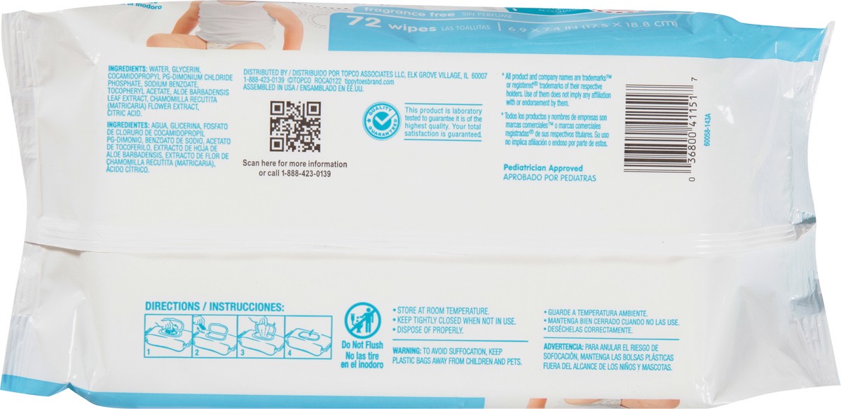 slide 7 of 10, Tippy Toes Tippytoe Wipes Fragrance Free, 72 ct