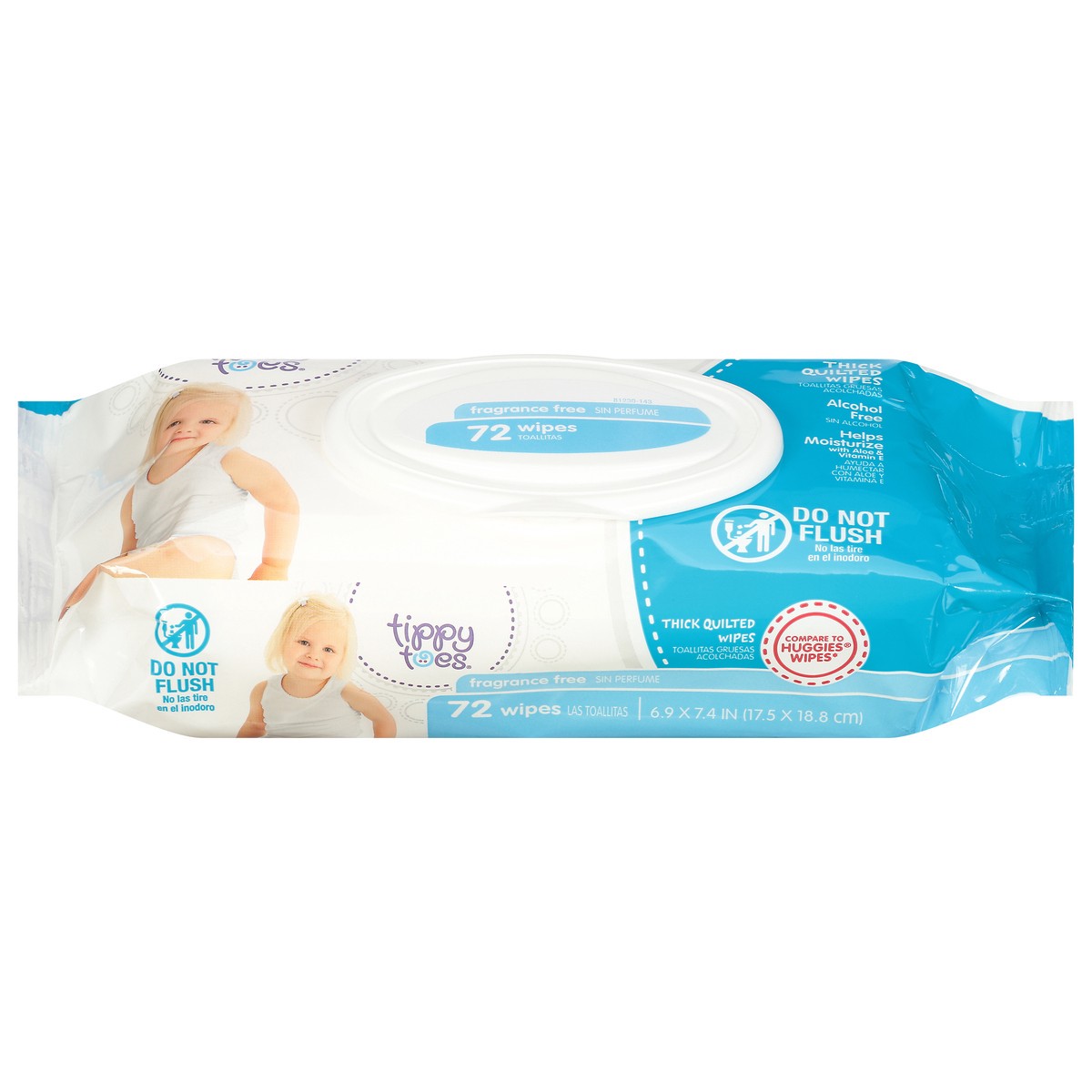 slide 10 of 10, Tippy Toes Tippytoe Wipes Fragrance Free, 72 ct