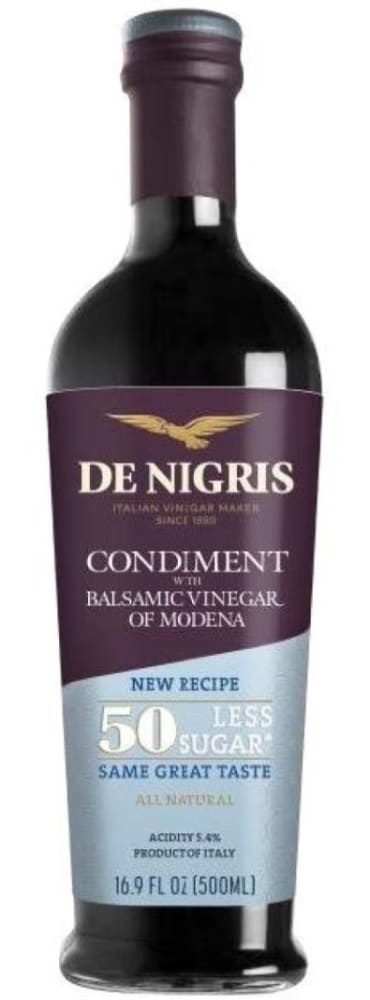 slide 1 of 1, De Nigris 50% Less Sugar Balsamic Vinegar Of Modena Condiment, 16.9 fl oz