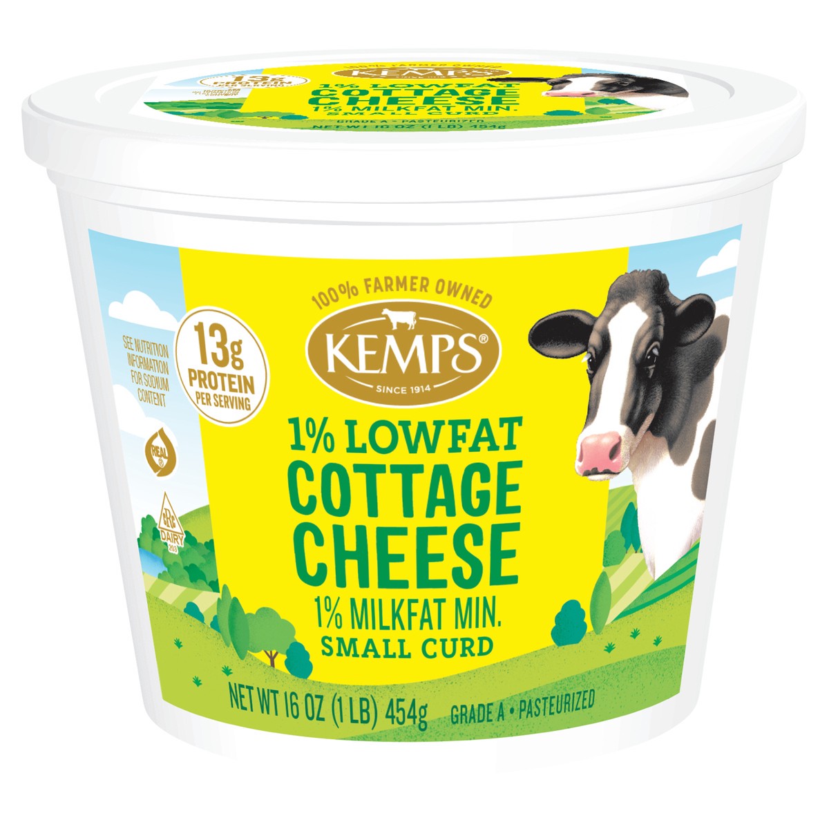 slide 1 of 4, Kemps 1% Low Fat Cottage Cheese - 16 Oz, 16 oz