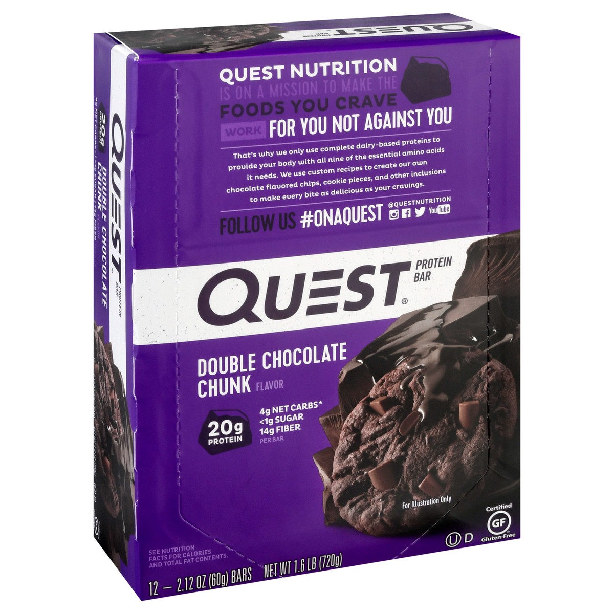 slide 3 of 9, Quest Double Chocolate Chunk Protein Bars, 12 ct