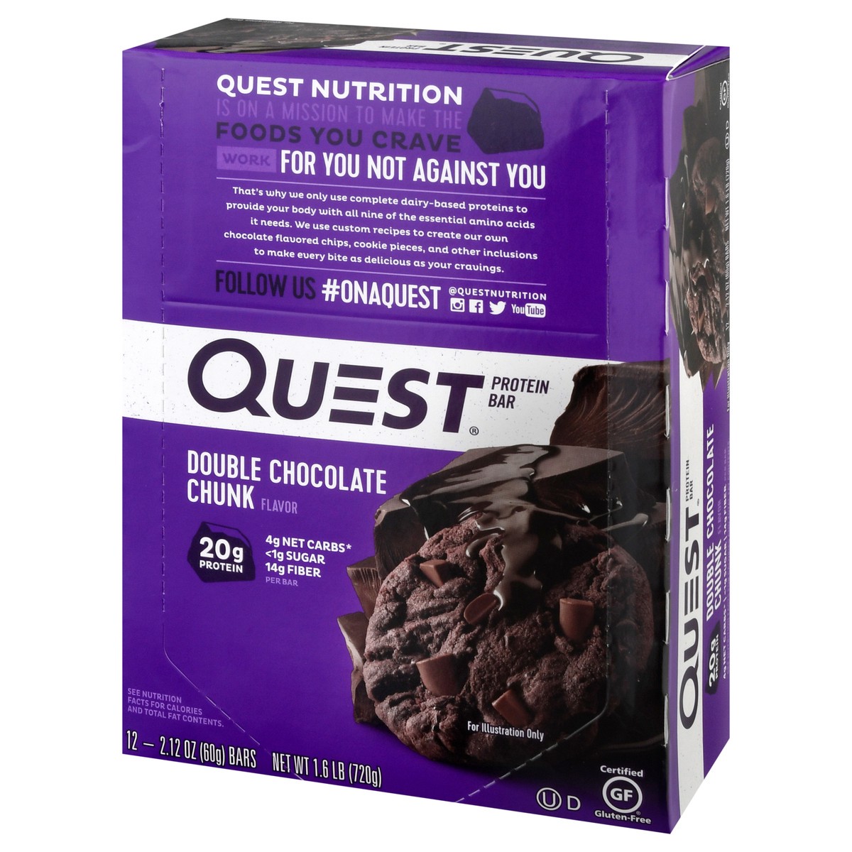 slide 4 of 9, Quest Double Chocolate Chunk Protein Bars, 12 ct