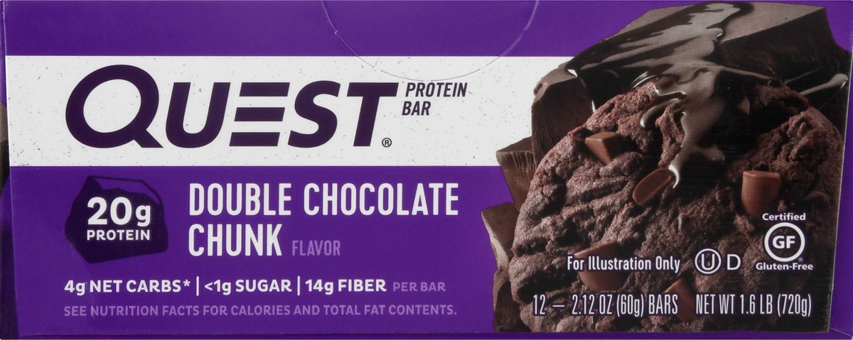 slide 5 of 9, Quest Double Chocolate Chunk Protein Bars, 12 ct