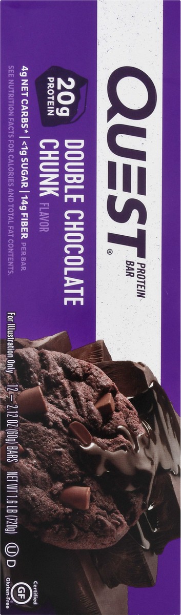 slide 8 of 9, Quest Double Chocolate Chunk Protein Bars, 12 ct