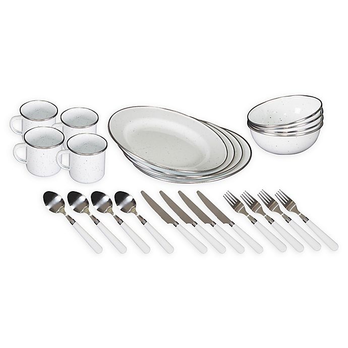 slide 1 of 7, Stansport Tableware Set - White, 24 ct