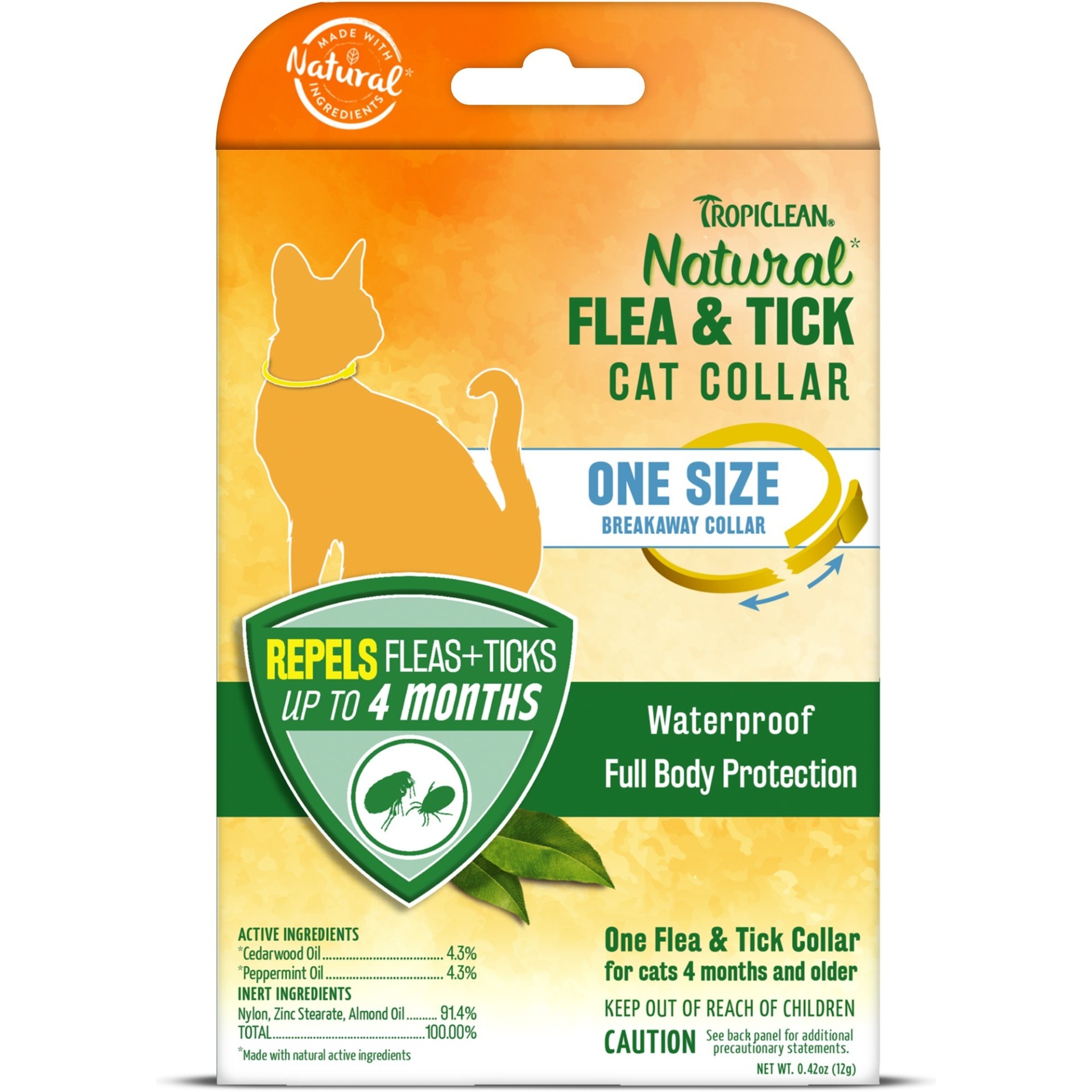 slide 1 of 1, TropiClean Natural Flea & Tick Cat Collar, 1 ct