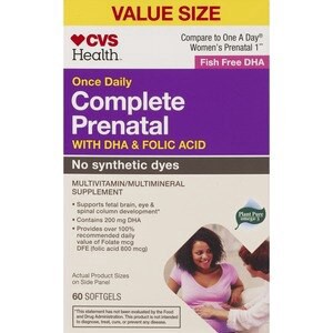 slide 1 of 1, CVS Health Prenatal With Dha & Folic Acid Softgels, 60 Ct, 1 ct