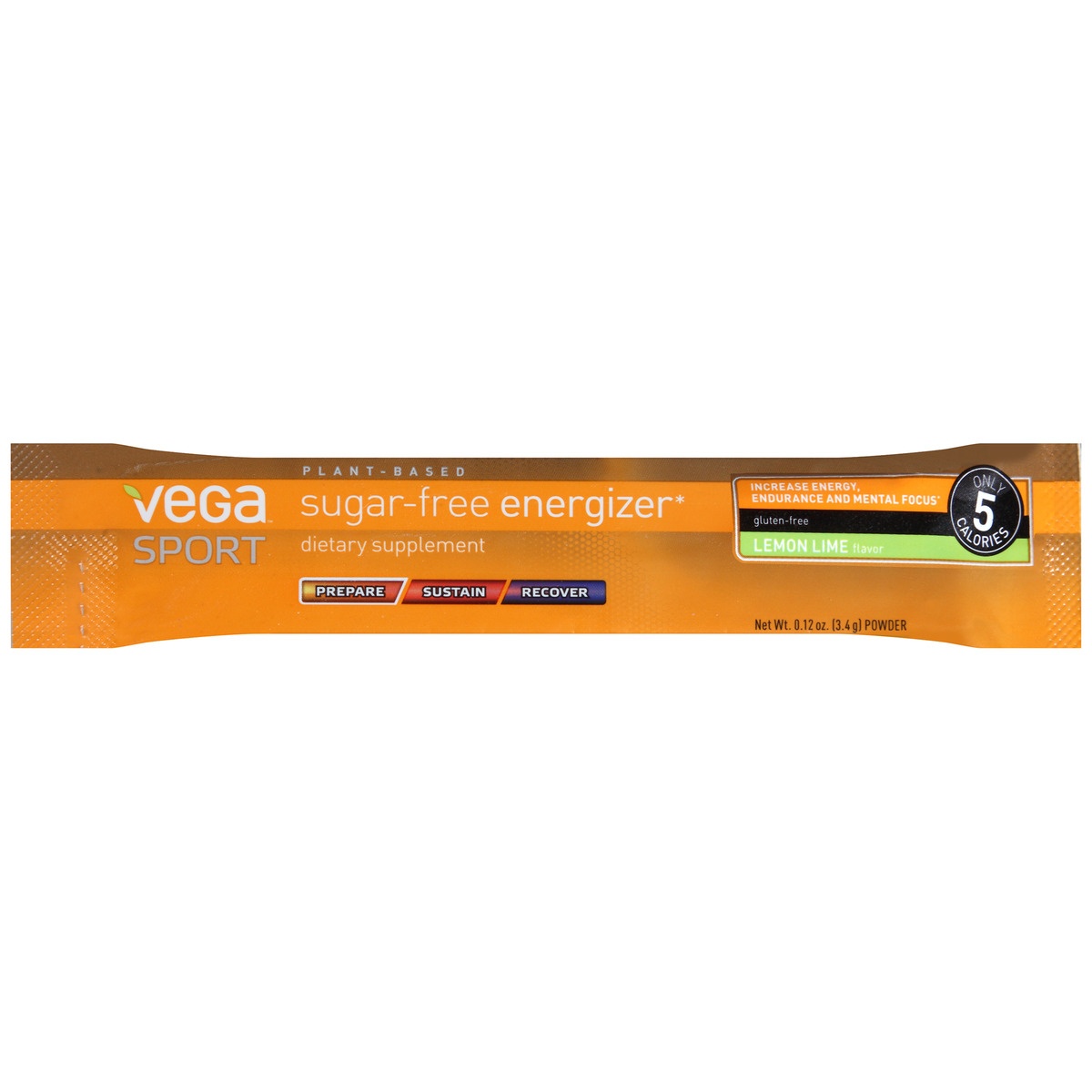 slide 1 of 1, Vega Sport Sugar-Free Energizer Lemon Lime Dietary Supplement Powder, 0.12 oz