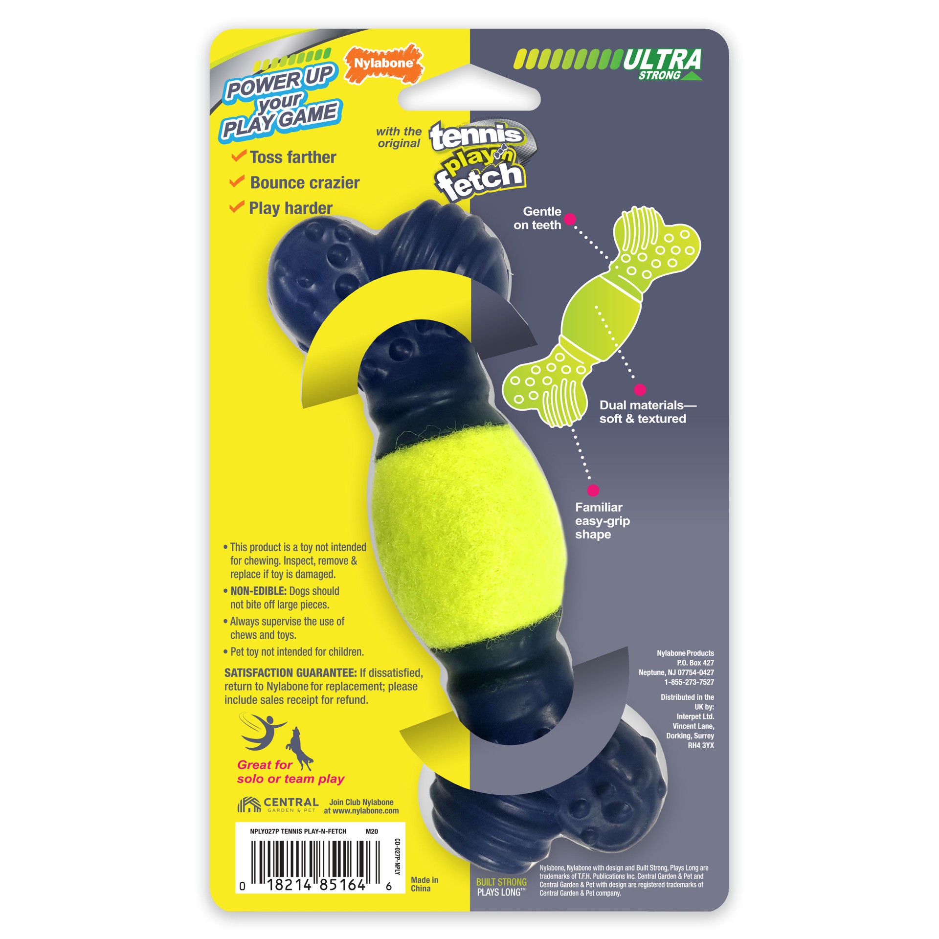slide 9 of 10, Nylabone Power Play Tennis Play 'n Fetch Interactive Dog Toy, 1 ct