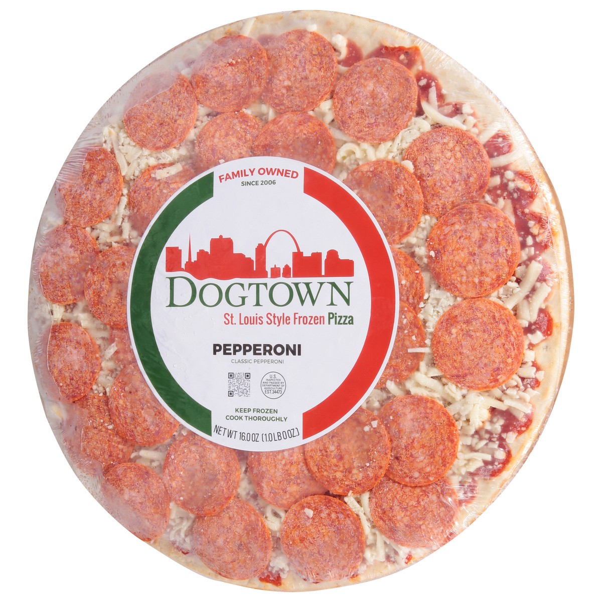 slide 5 of 14, Dogtown St. Louis Style Pepperoni Frozen Pizza 16 oz, 1 ct