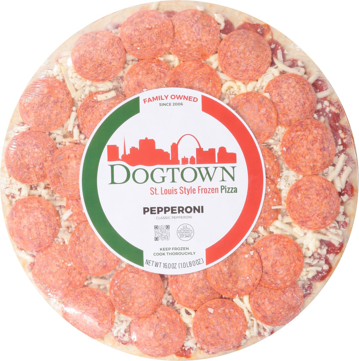 slide 10 of 14, Dogtown St. Louis Style Pepperoni Frozen Pizza 16 oz, 1 ct