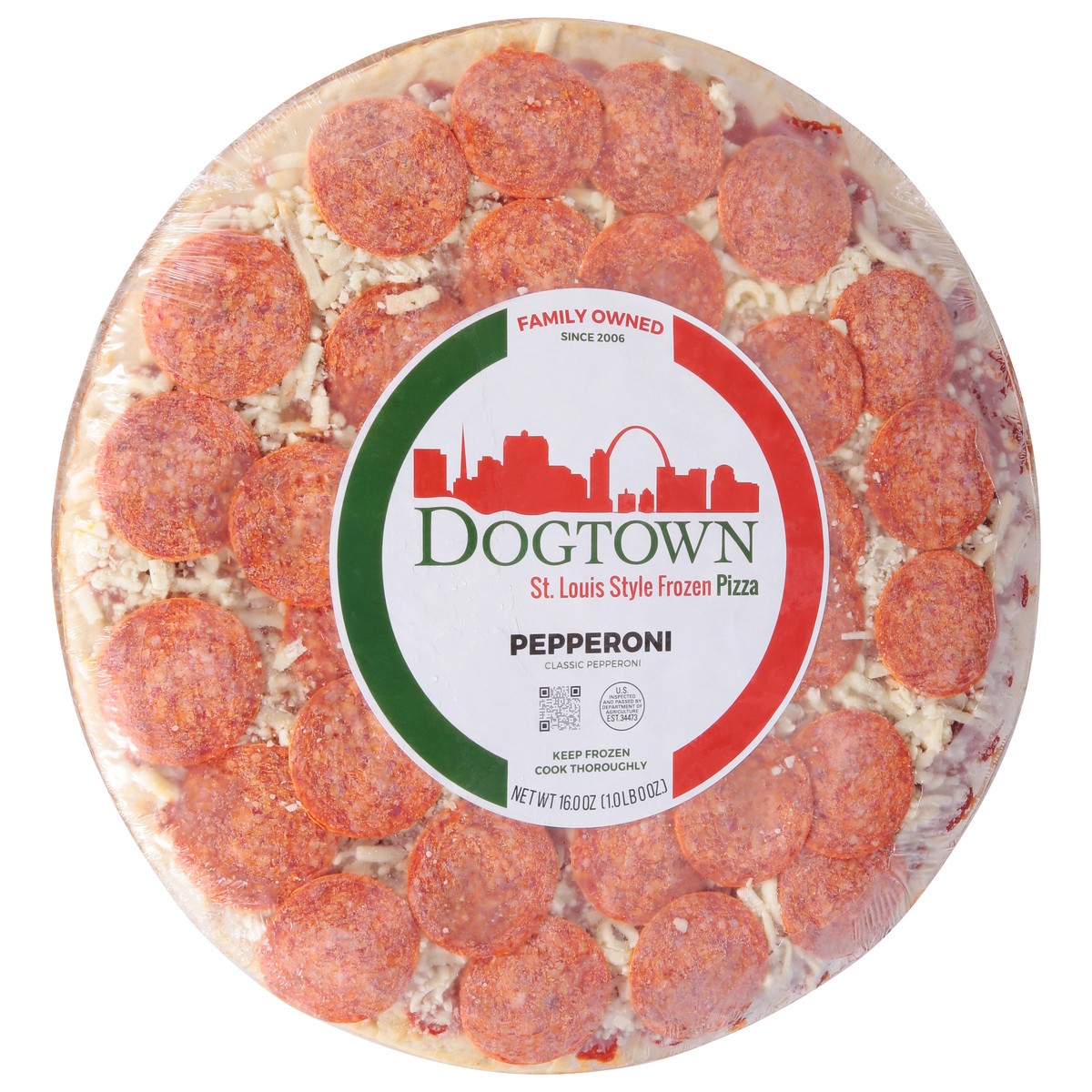 slide 7 of 14, Dogtown St. Louis Style Pepperoni Frozen Pizza 16 oz, 1 ct