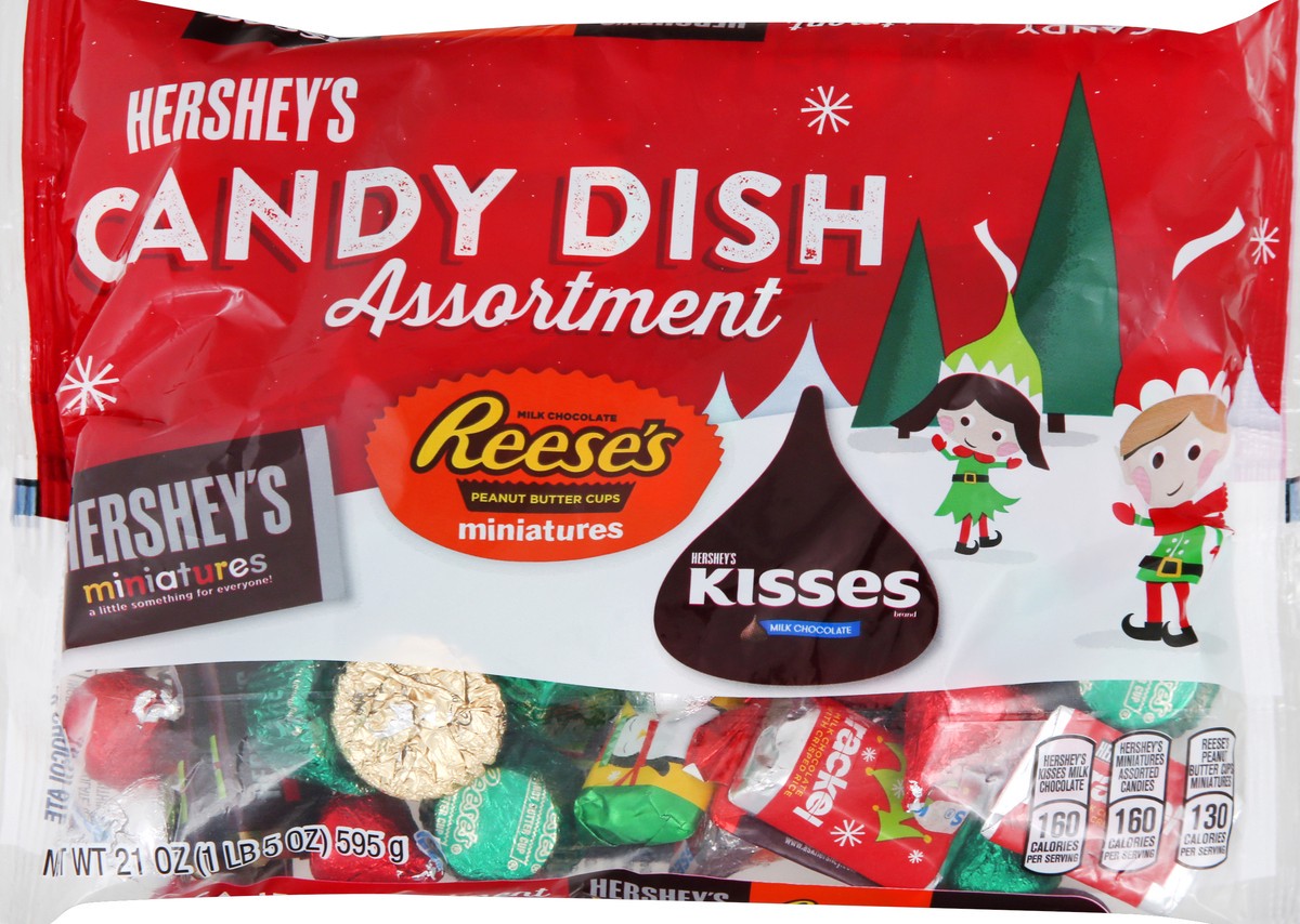 slide 7 of 8, Hershey's Holiday Chocolate Candy Dish Assortment, 21 oz