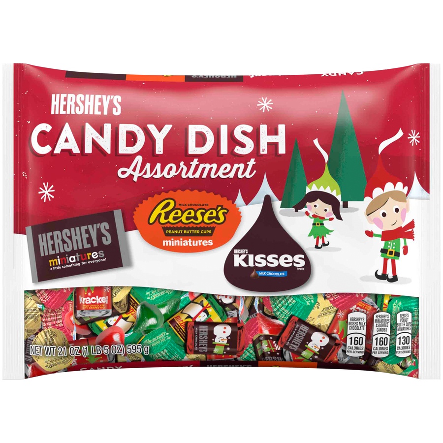 slide 1 of 8, Hershey's Holiday Chocolate Candy Dish Assortment, 21 oz