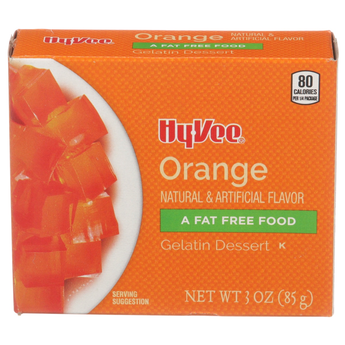 slide 1 of 1, Hy-vee Orange Gelatin Dessert, 3 oz