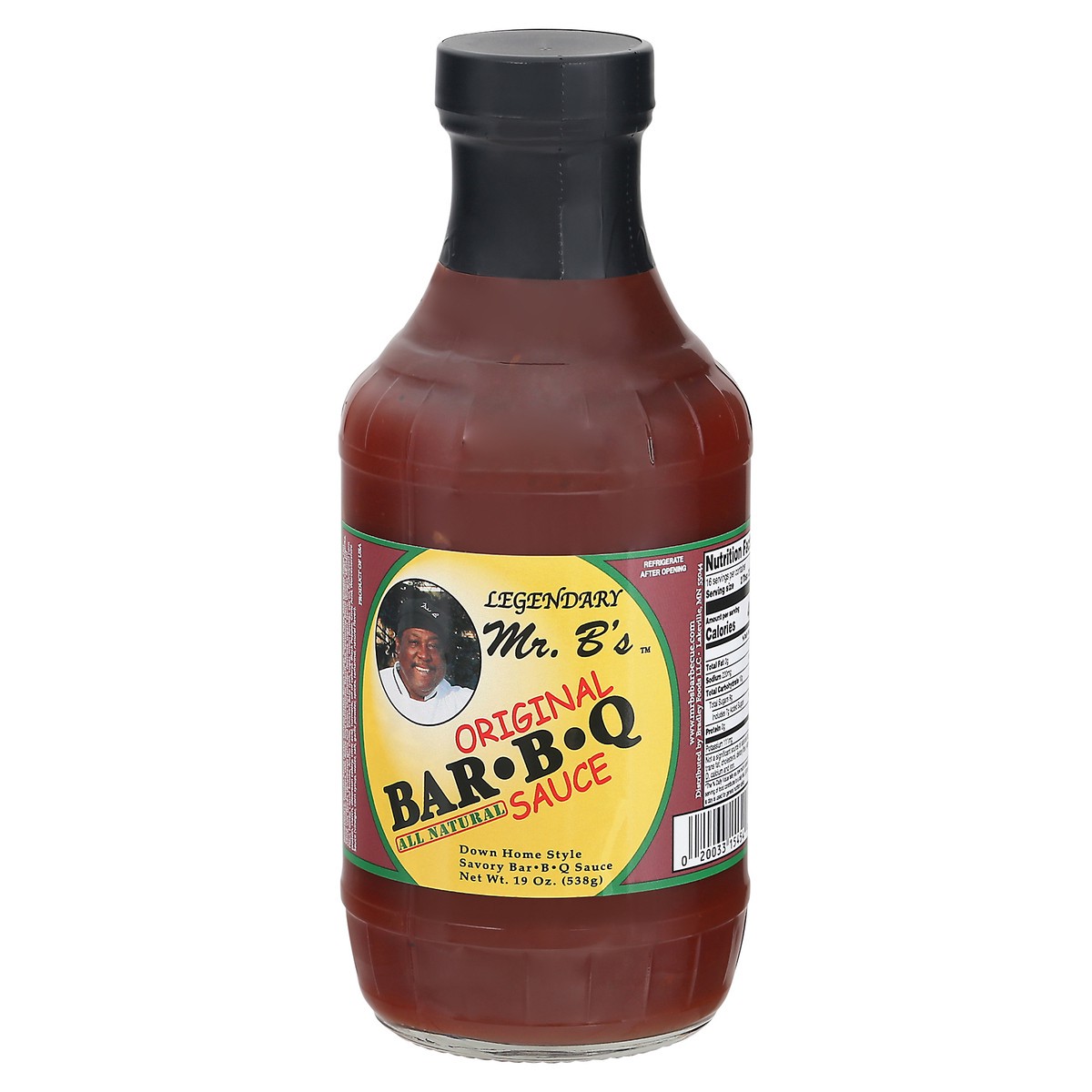 slide 8 of 9, Legendary Mr. B's Original BarBQ Sauce 19 oz Bottle, 19 oz