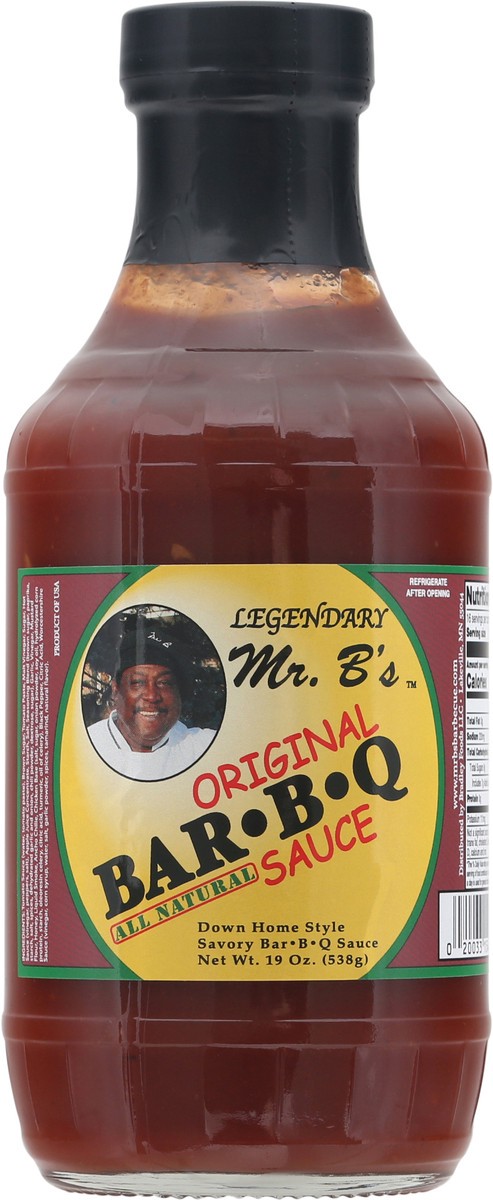 slide 9 of 9, Legendary Mr. B's Original BarBQ Sauce 19 oz Bottle, 19 oz