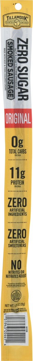 slide 5 of 9, Tillamook Country Smoker Zero Sugar Original Smoked Sausage - 1.25 oz, 1.25 oz