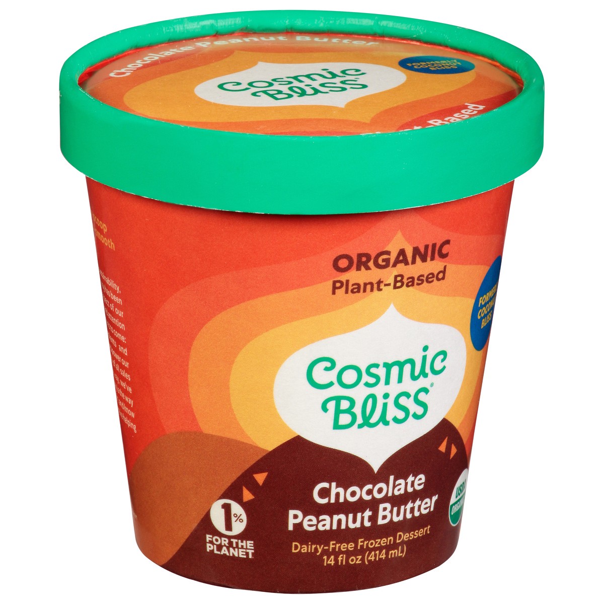 slide 8 of 14, Cosmic Bliss Dairy-Free Organic Chocolate Peanut Butter Frozen Dessert 14 fl oz, 14 fl oz