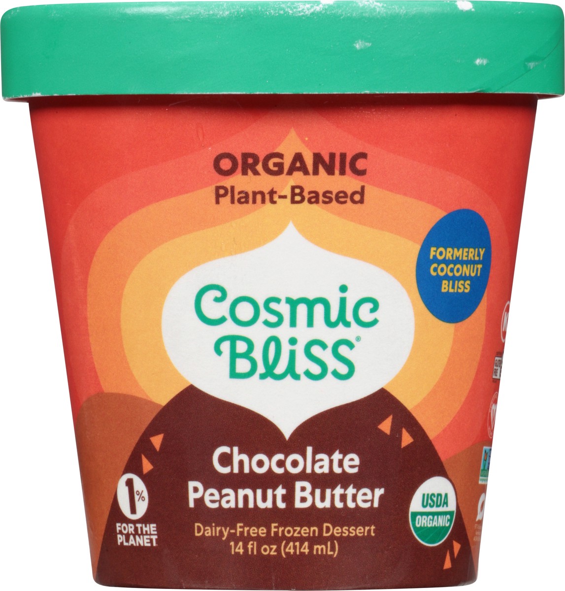 slide 1 of 14, Cosmic Bliss Dairy-Free Organic Chocolate Peanut Butter Frozen Dessert 14 fl oz, 14 fl oz