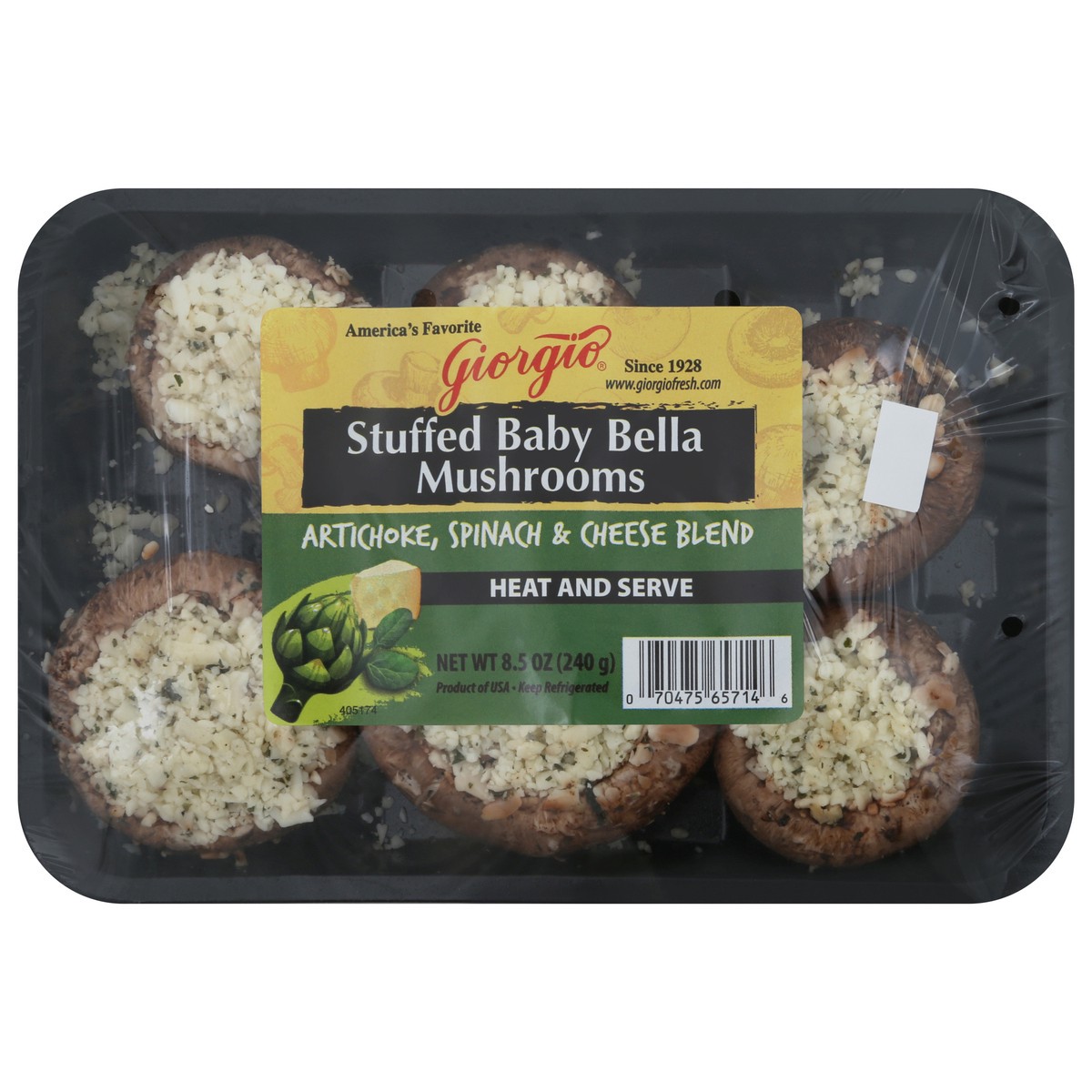 slide 4 of 6, Giorgio Stuffed Baby Bella Mushrooms 8.5 oz, 1 ct