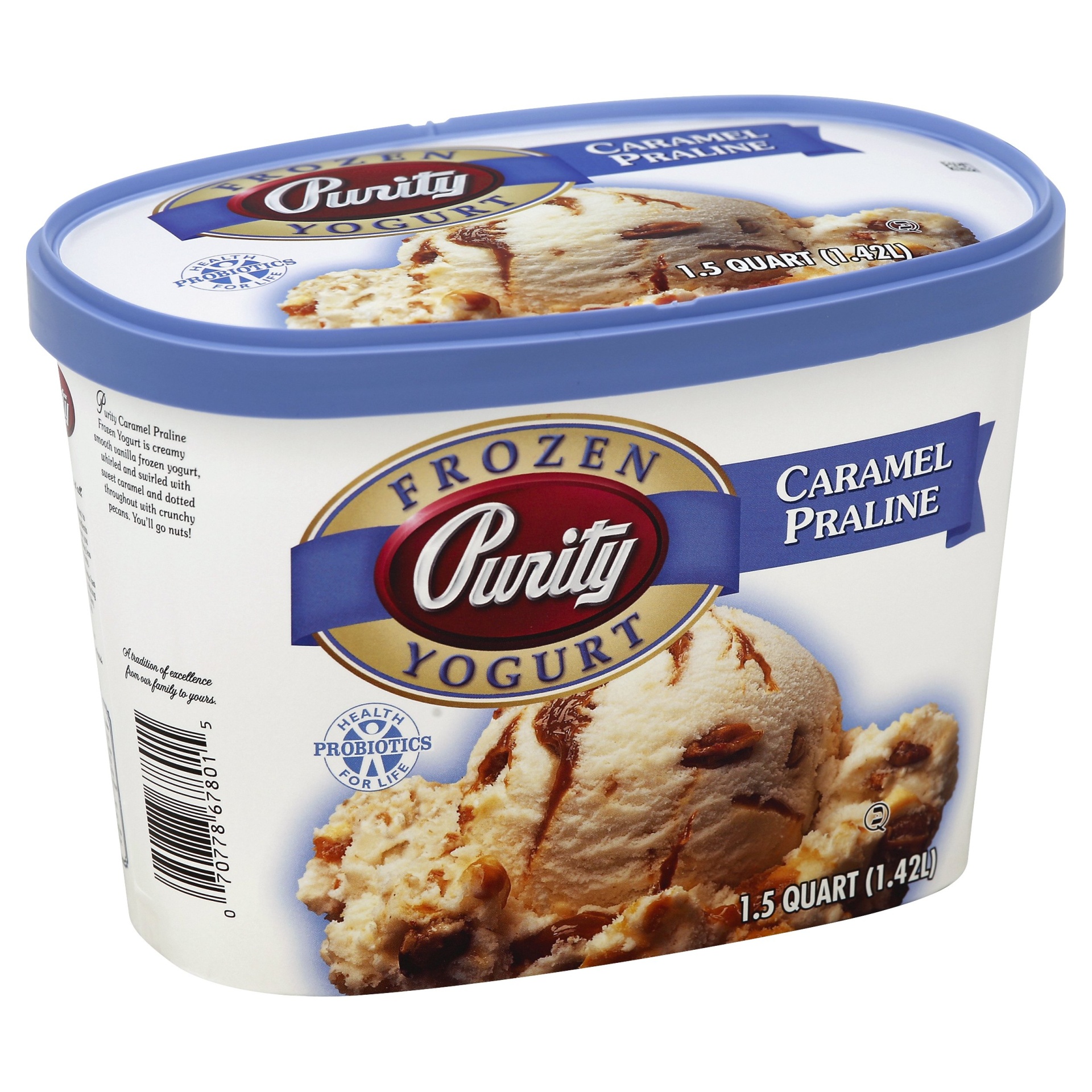 slide 1 of 1, Purity Caramel Praline Frozen Yogurt, 48 fl oz