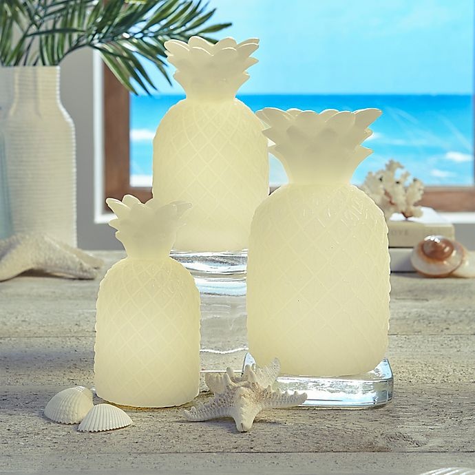 slide 2 of 3, Loft Living Flameless Pineapple LED Candles, 3 ct