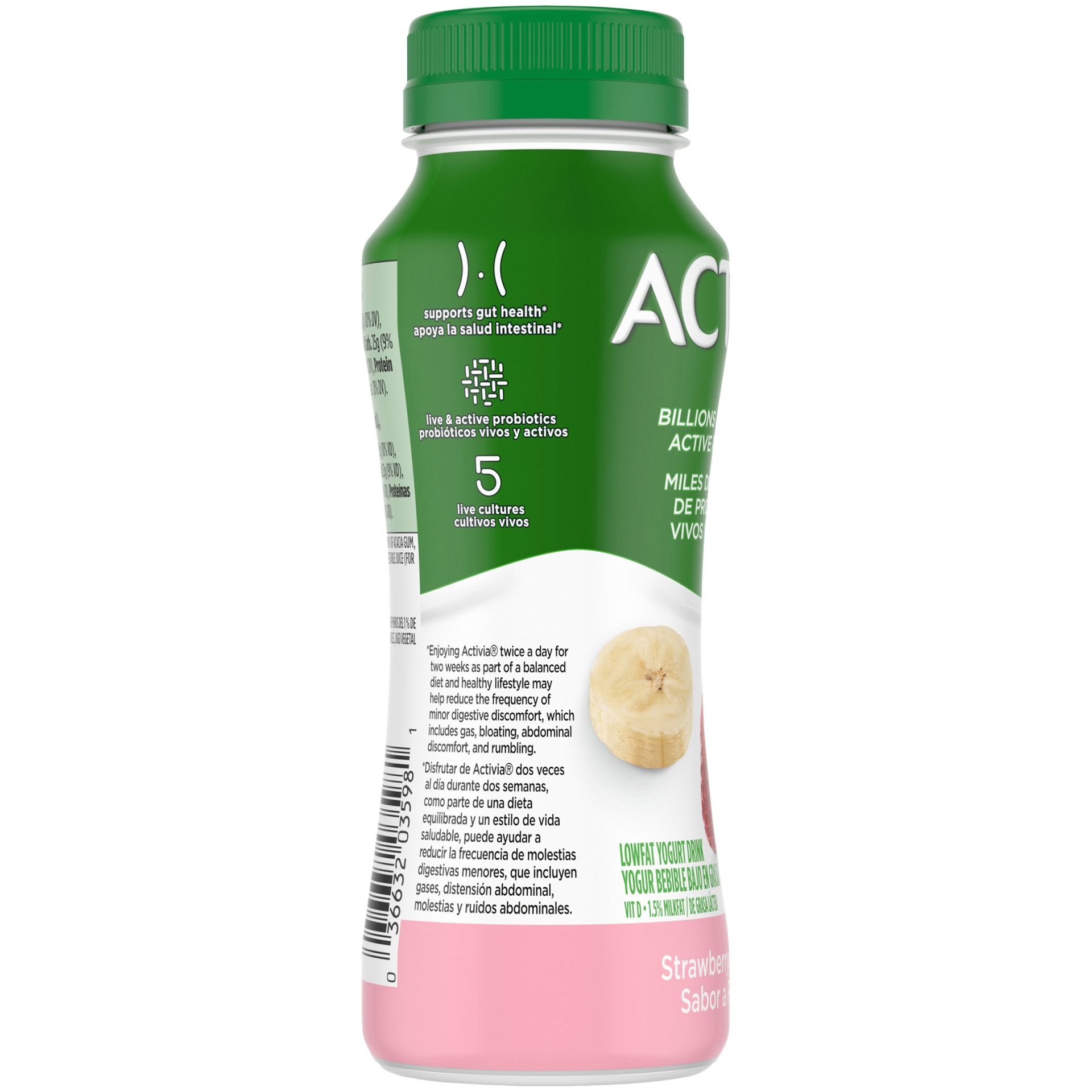 slide 3 of 7, Activia Probiotic Strawberry Banana Dairy Drink, 7 fl oz