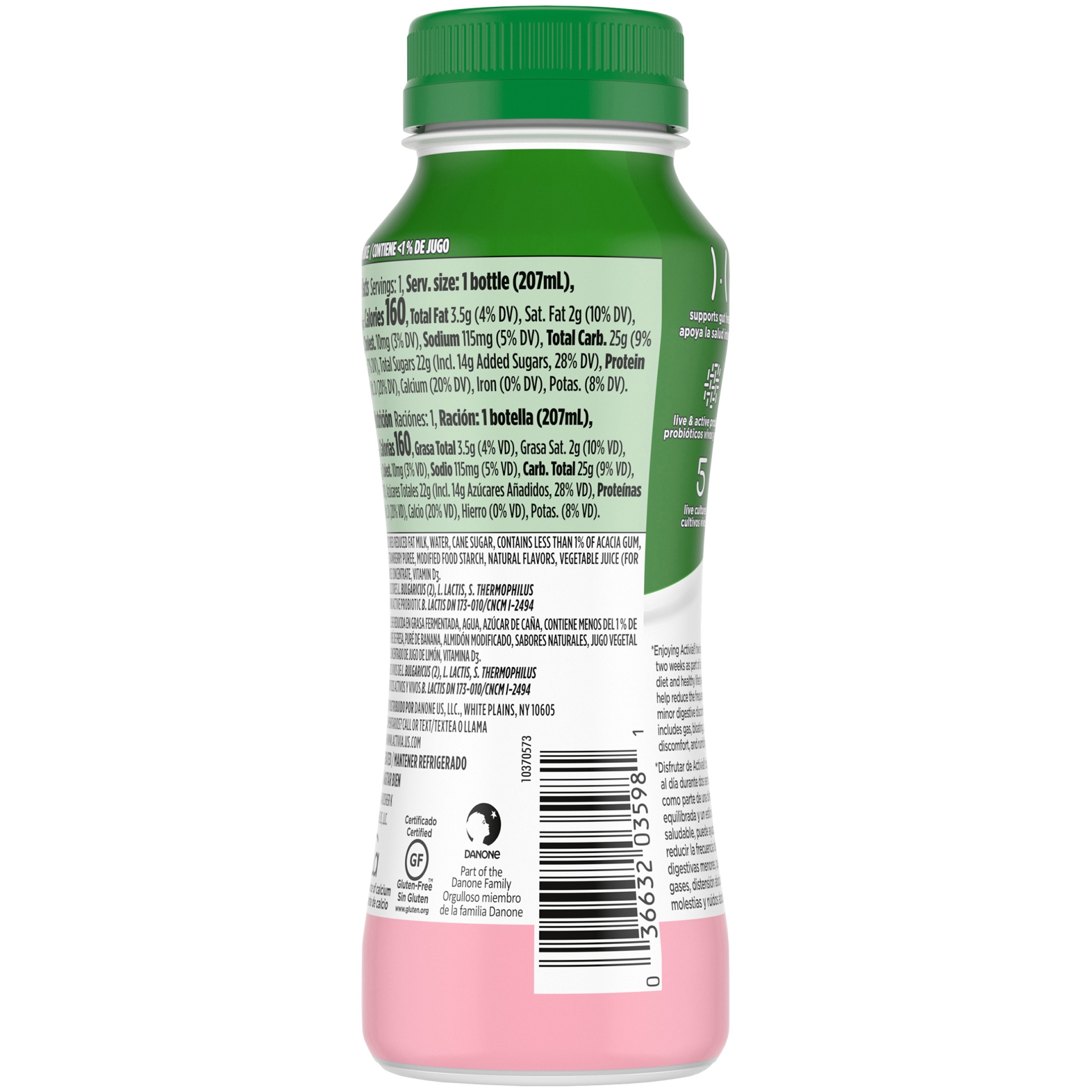 slide 4 of 7, Activia Probiotic Strawberry Banana Dairy Drink, 7 fl oz