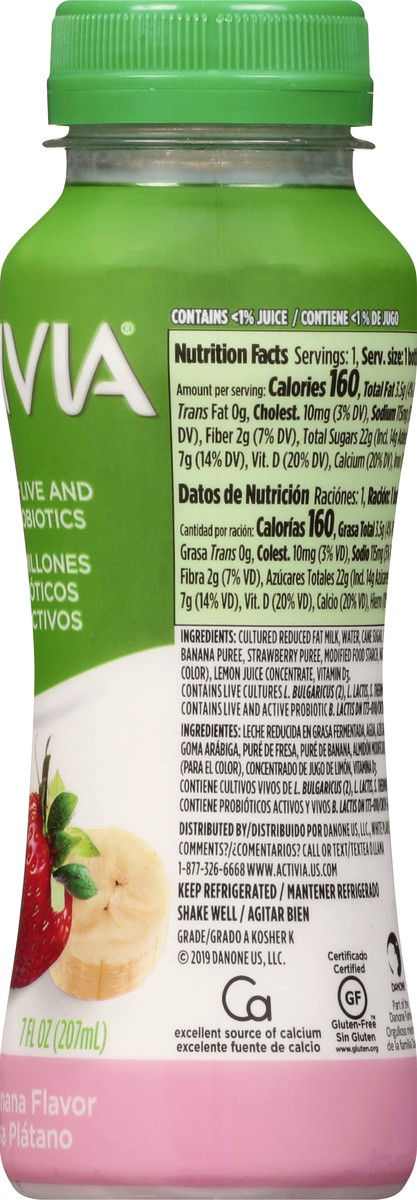 slide 3 of 9, Activia Strawberry Banana Probiotic Lowfat Yogurt Drink, Delicious Probiotic Yogurt Drink to Help Support Gut Health, 7 FL OZ, 7 fl oz