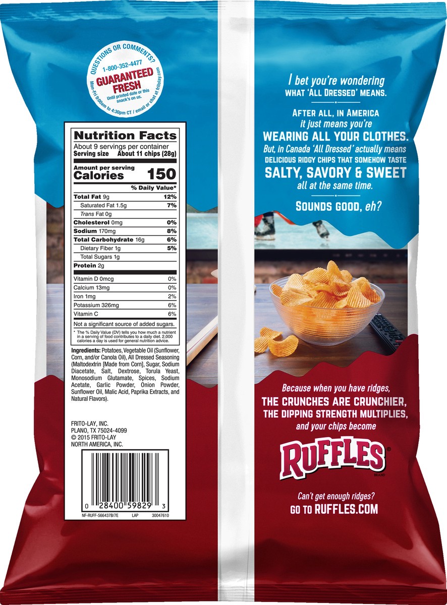 slide 3 of 3, Ruffles All Dressed Flavored Potato Chips 8.5 oz, 8.5 oz