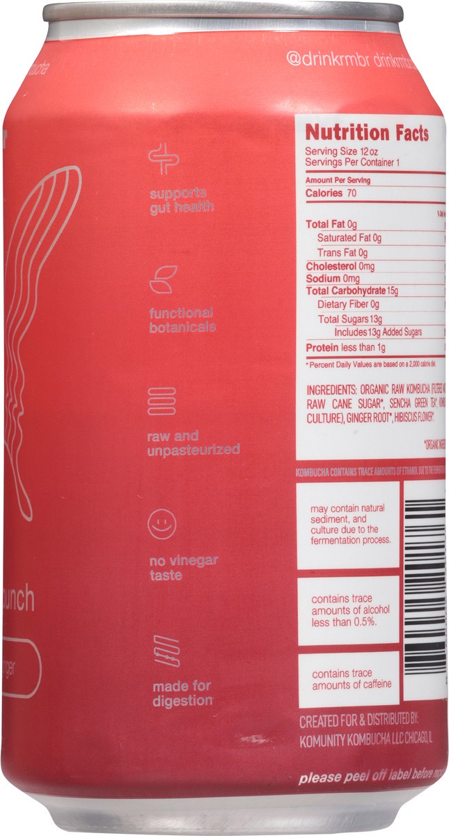 slide 11 of 13, RMBR Hibiscus Punch Functional Kombucha 12 fl oz, 12 fl oz