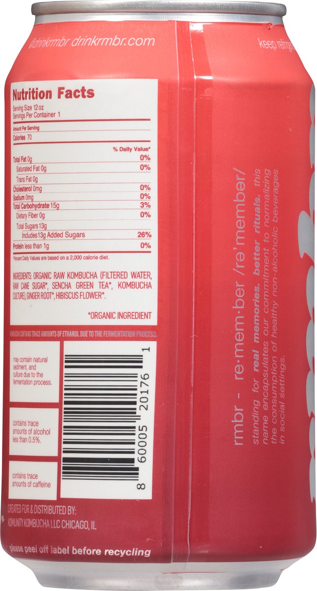 slide 6 of 13, RMBR Hibiscus Punch Functional Kombucha 12 fl oz, 12 fl oz