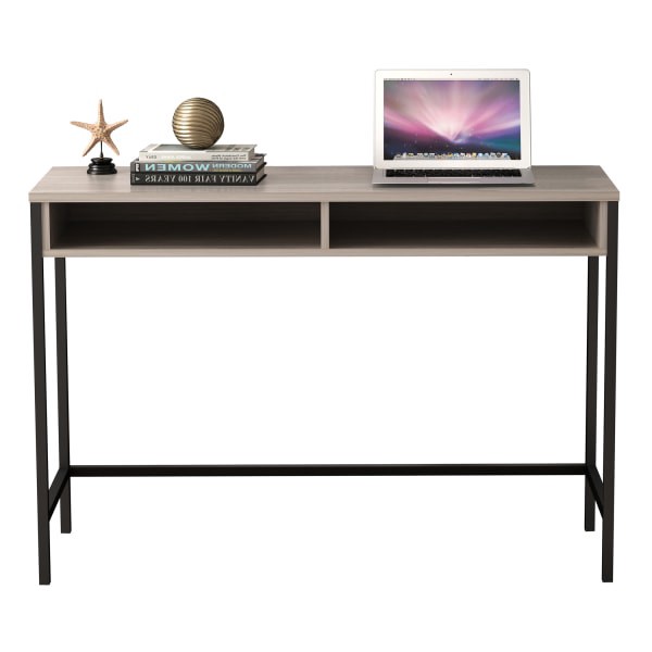 slide 5 of 7, Homenations 44""W Wood/Metal Student Desk, Light Walnut, 1 ct