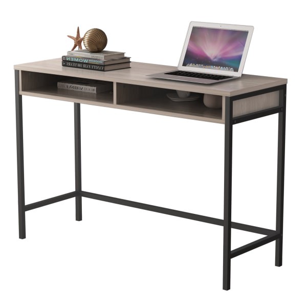 slide 6 of 7, Homenations 44""W Wood/Metal Student Desk, Light Walnut, 1 ct