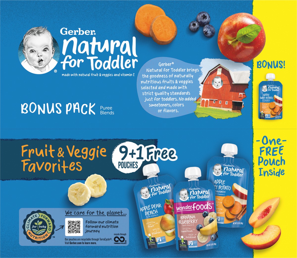 slide 9 of 9, Gerber Toddler Fruit Vegetable Pouches, 9 ct; 3.5 oz