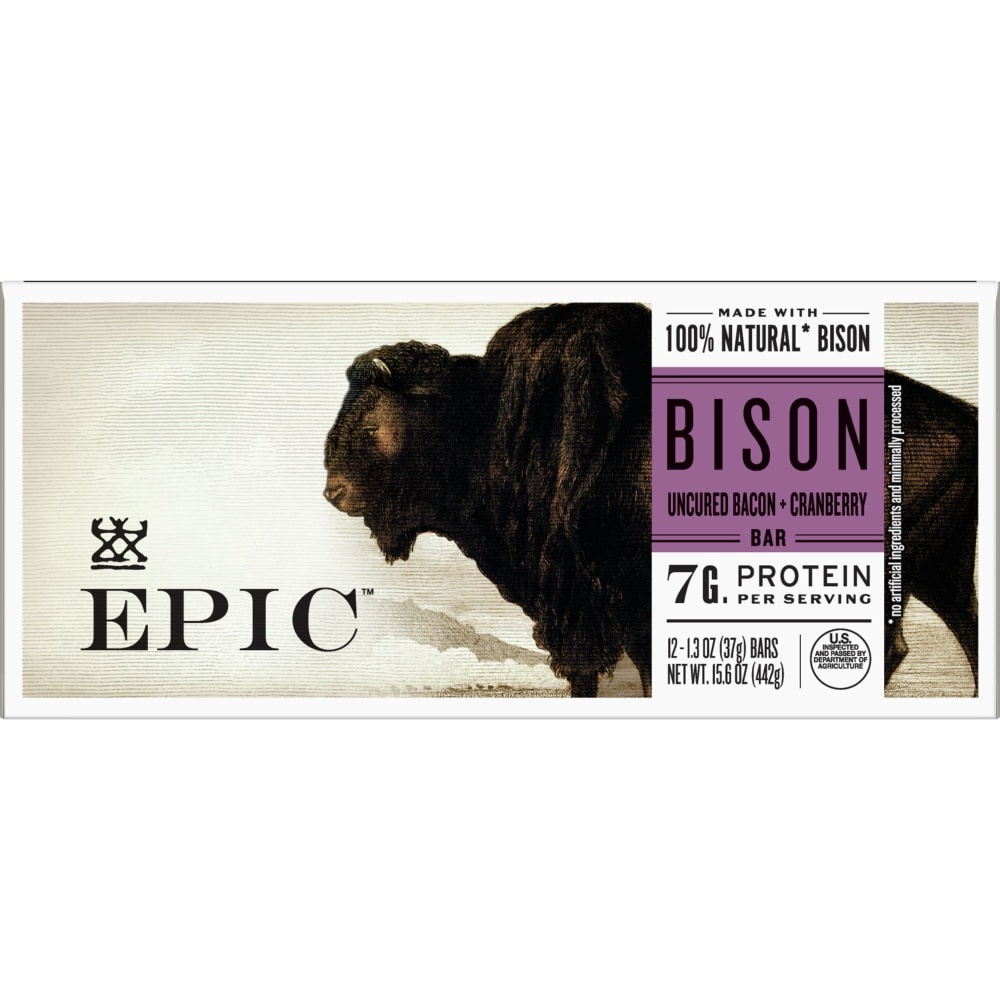 slide 1 of 1, Epic Bison & Bacon Cranberry Nutrition Bar, 1.5 oz