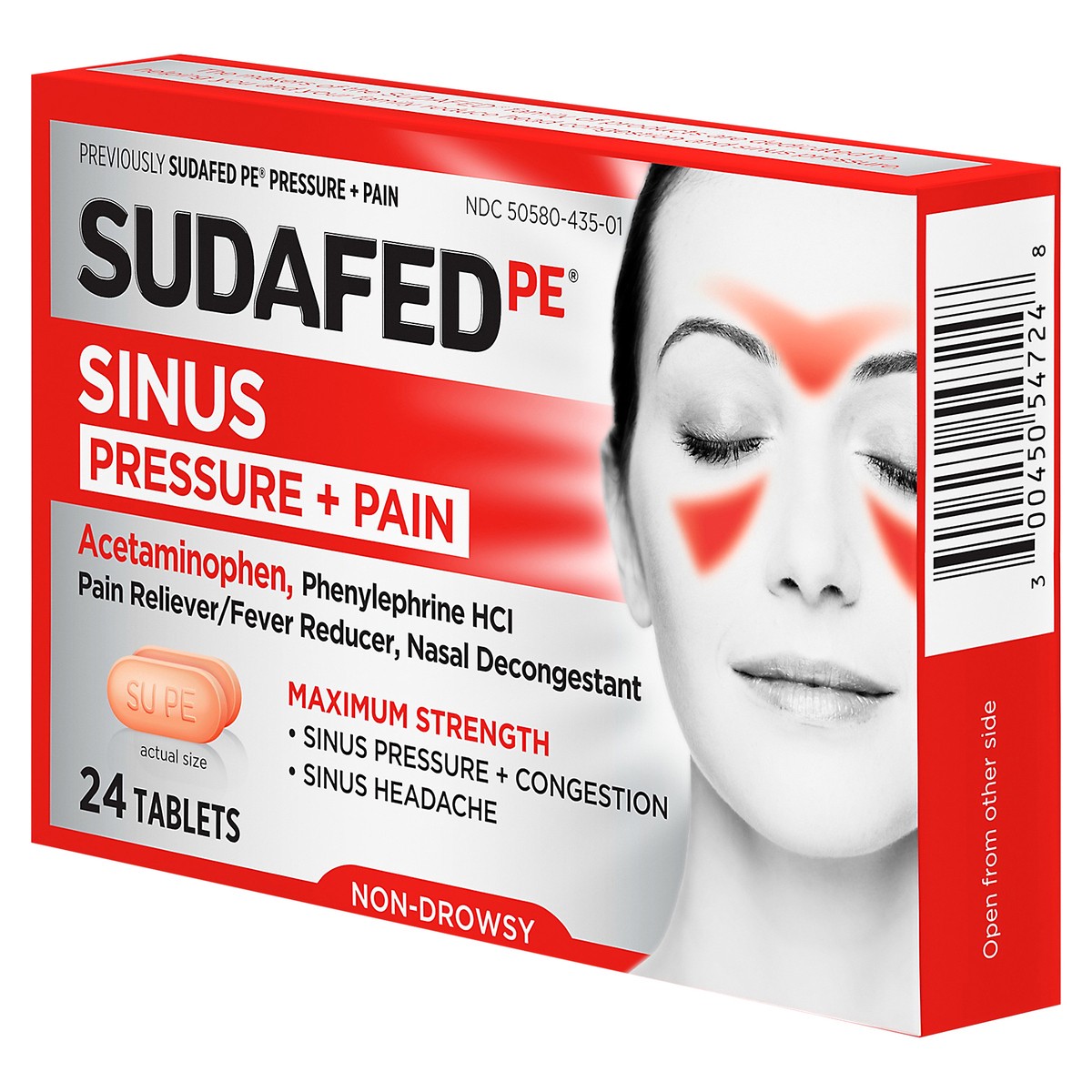 slide 3 of 7, Sudafed PE Pressure + Pain Caplets - 24ct, 24 ct