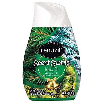 slide 1 of 1, Renuzit Scent Swirls Evergreen Pine & Holiday Cheer Gel Air Freshener, 7 oz