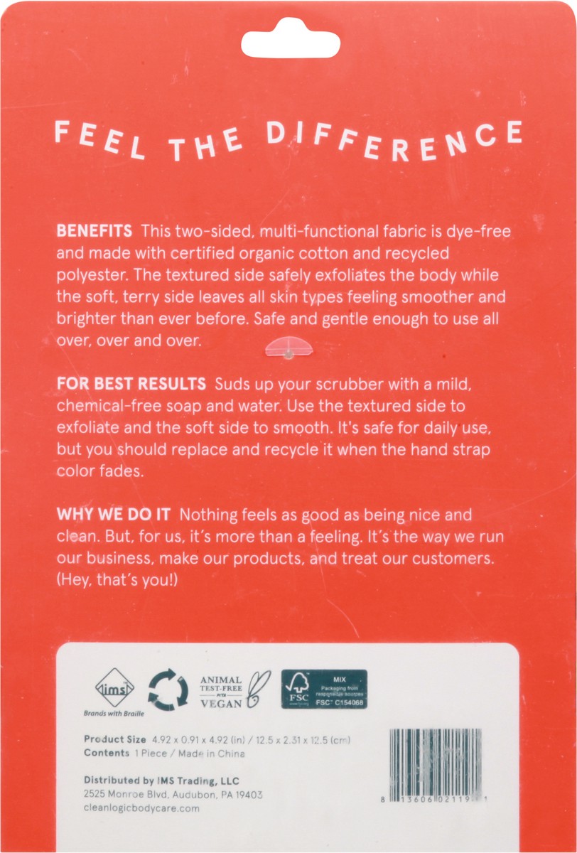 slide 9 of 12, cleanlogic Dual-Texture Body Exfoliator 1 ea, 1 ct