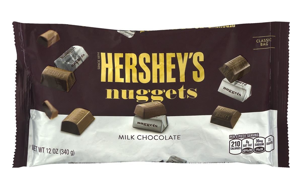 slide 1 of 1, Hershey's Milk Chocolate Nuggets, 12 oz