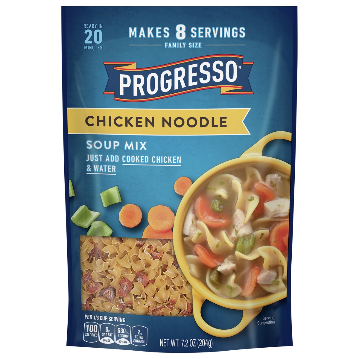 slide 1 of 9, Progresso Chicken Noodle Dry Soup Mix, Family Size, 7.2 oz., 7.2 oz