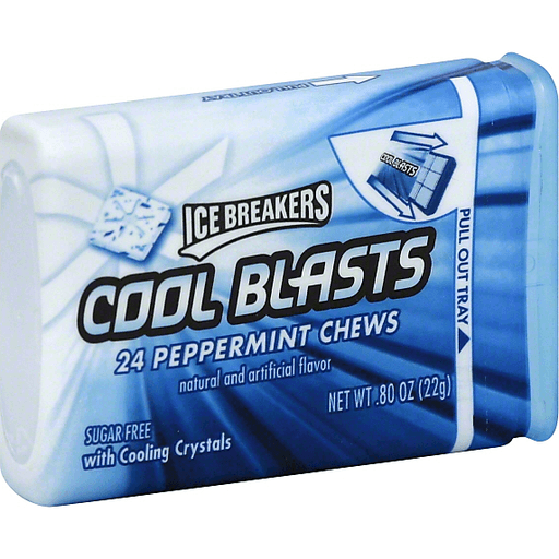 slide 2 of 2, Ice Breakers Cool Blasts Sugar Free Peppermint Chews Mints, 24 ct